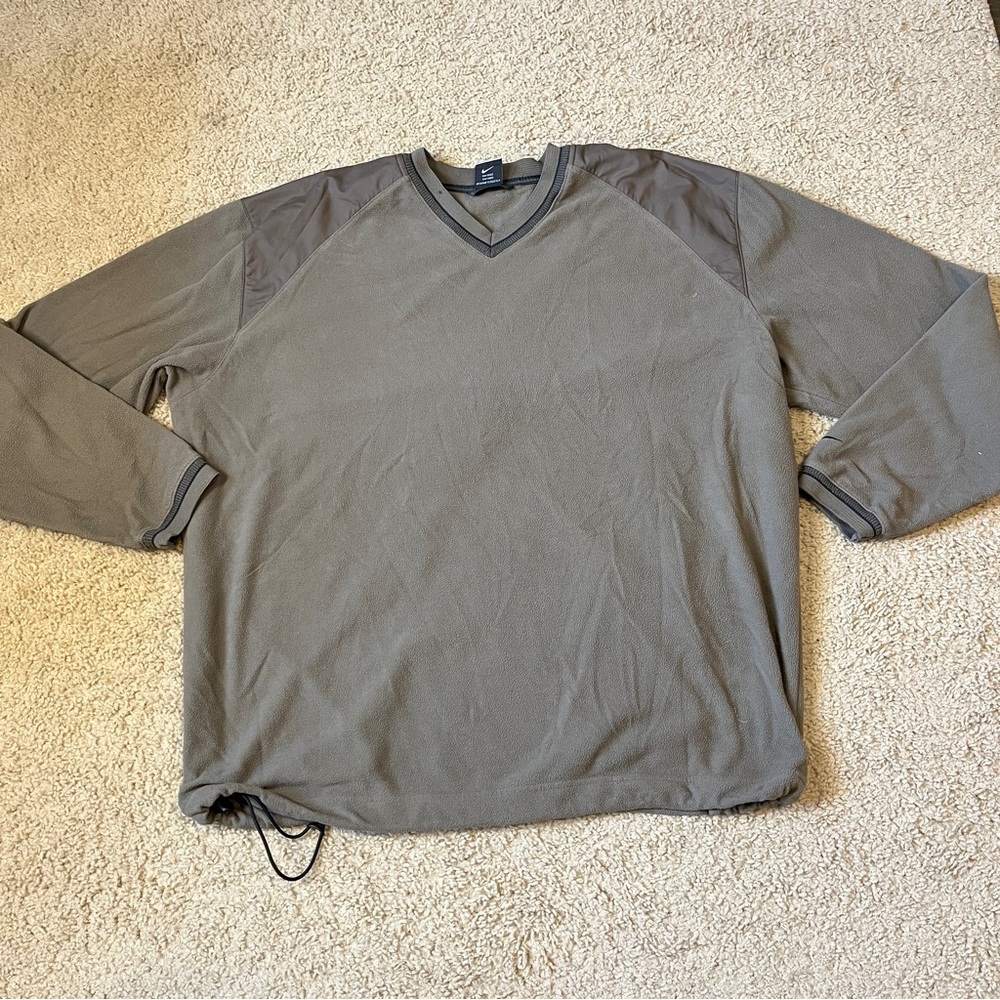 Vintage 90s Nike Golf Therma Fit Fleece V-Neck Pullover Sweater Men's XL
